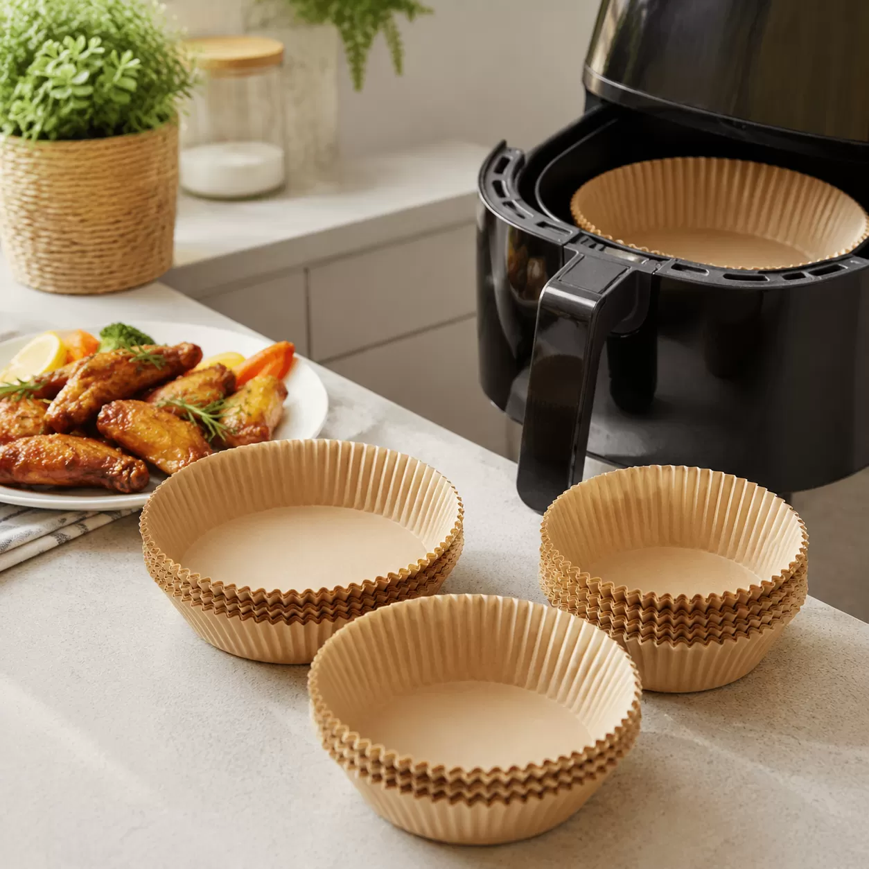 Air Fryer Disposable Paper Bowl NonStick Parchment Liners