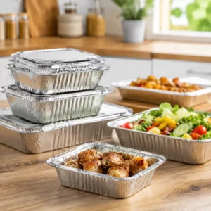 Disposable Foil Containers Heavy Duty Aluminum Pans with Lids