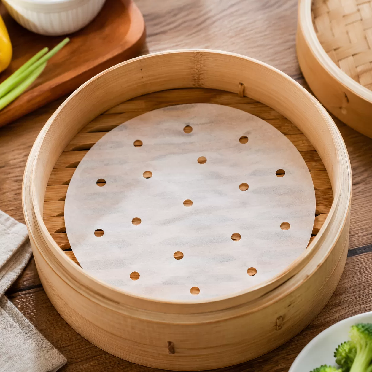 Perforated Steamer Paper Liners Non Stick Heat Resistant
